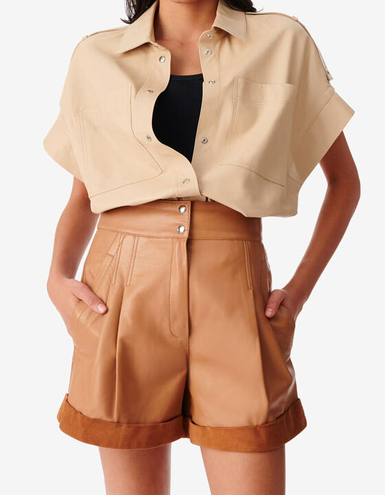 MAHINA OVERSIZED LEATHER SHIRT
